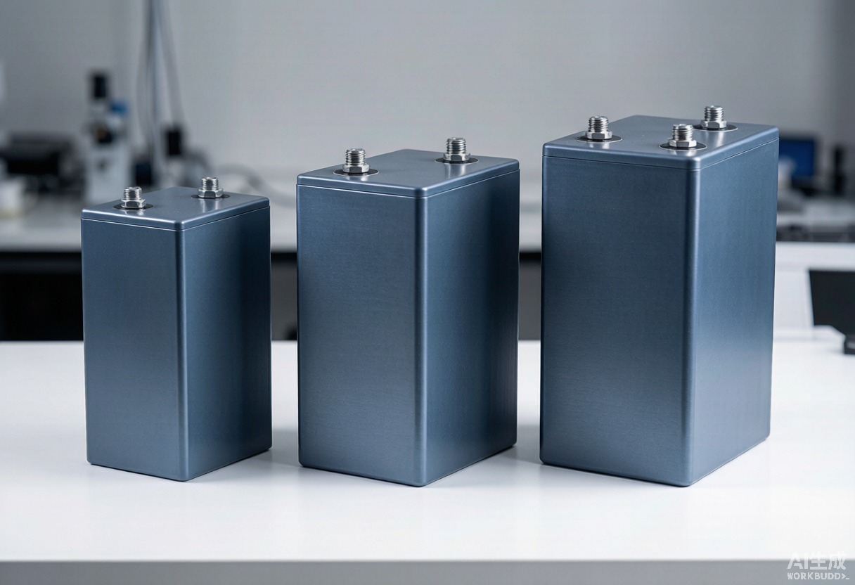Three generations of large-format prismatic energy storage cells: 314 Ah, 587 Ah and 628 Ah