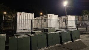 Battery energy storage containers operating at night